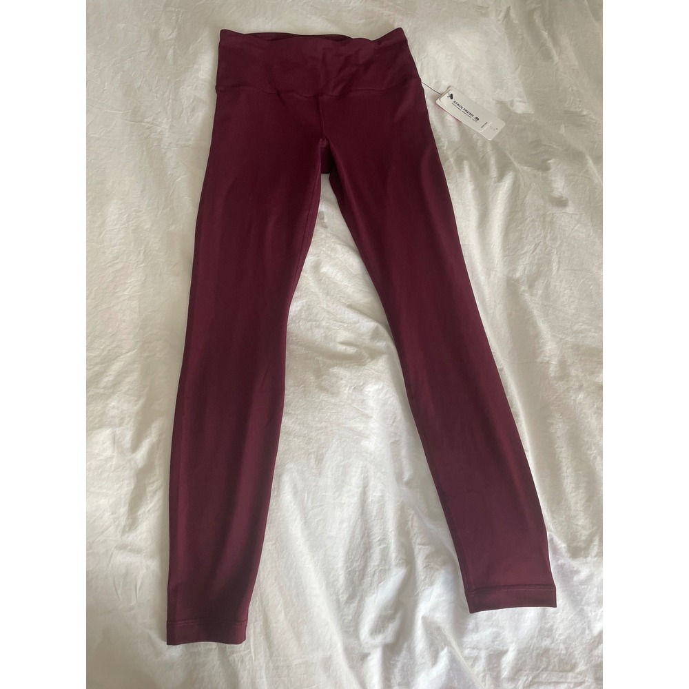 NWT Yogalicious Leggings Nude Tech High Waisted Windsor Wine Burgundy Gym Size M